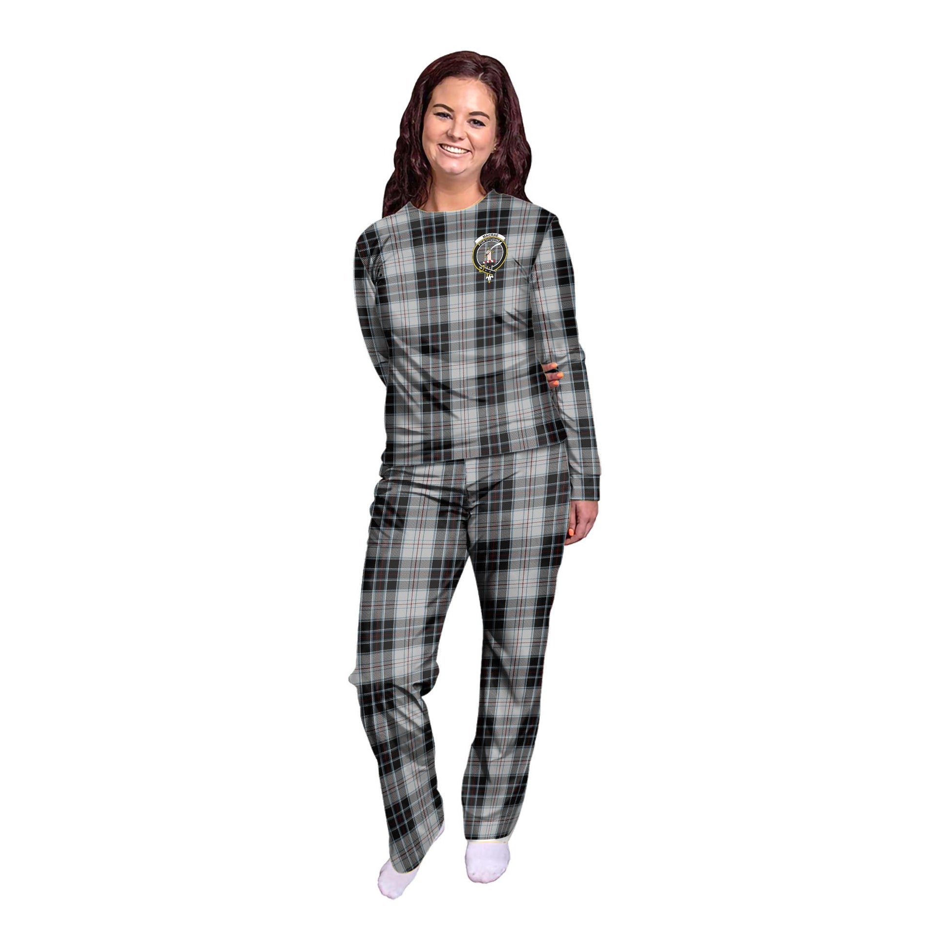 MacRae Dress Tartan Pajamas Family Set with Family Crest - Tartanvibesclothing