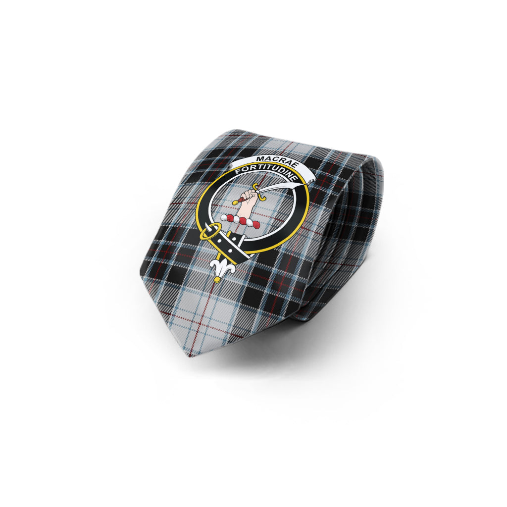 MacRae Dress Tartan Classic Necktie with Family Crest - Tartan Vibes Clothing