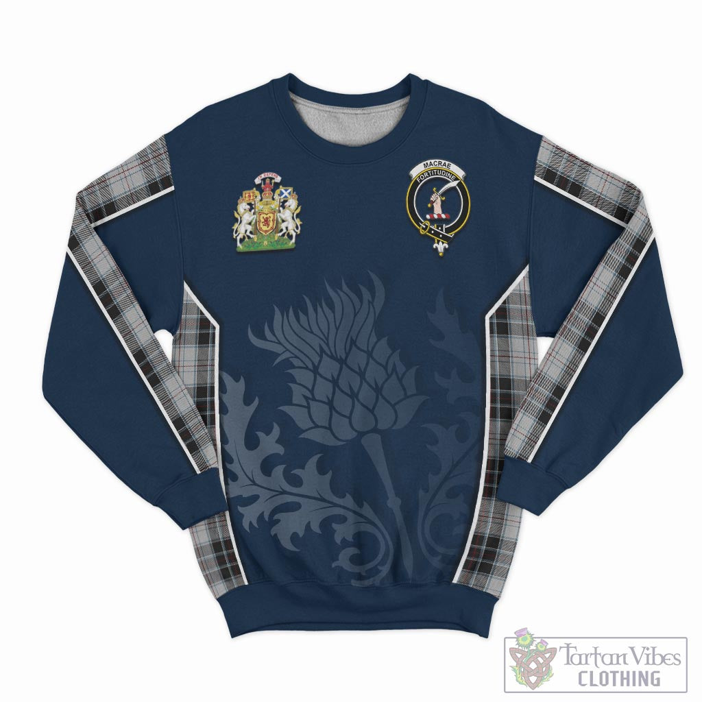 Tartan Vibes Clothing MacRae Dress Tartan Sweatshirt with Family Crest and Scottish Thistle Vibes Sport Style