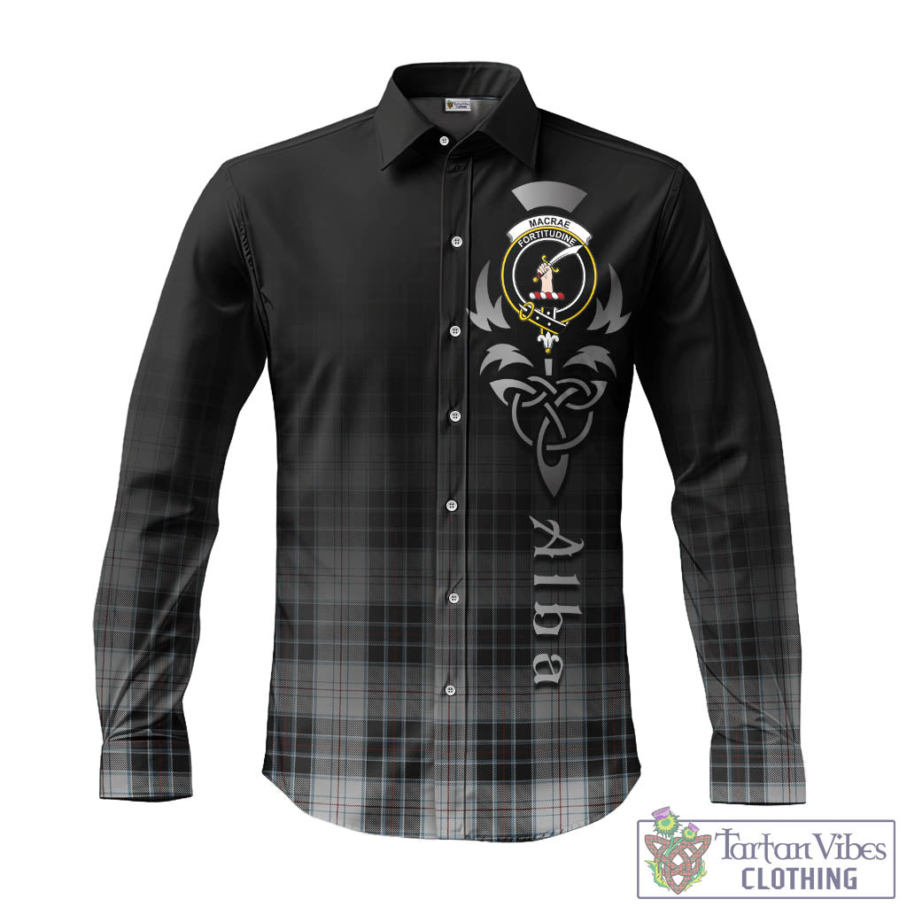 Tartan Vibes Clothing MacRae Dress Tartan Long Sleeve Button Up Featuring Alba Gu Brath Family Crest Celtic Inspired