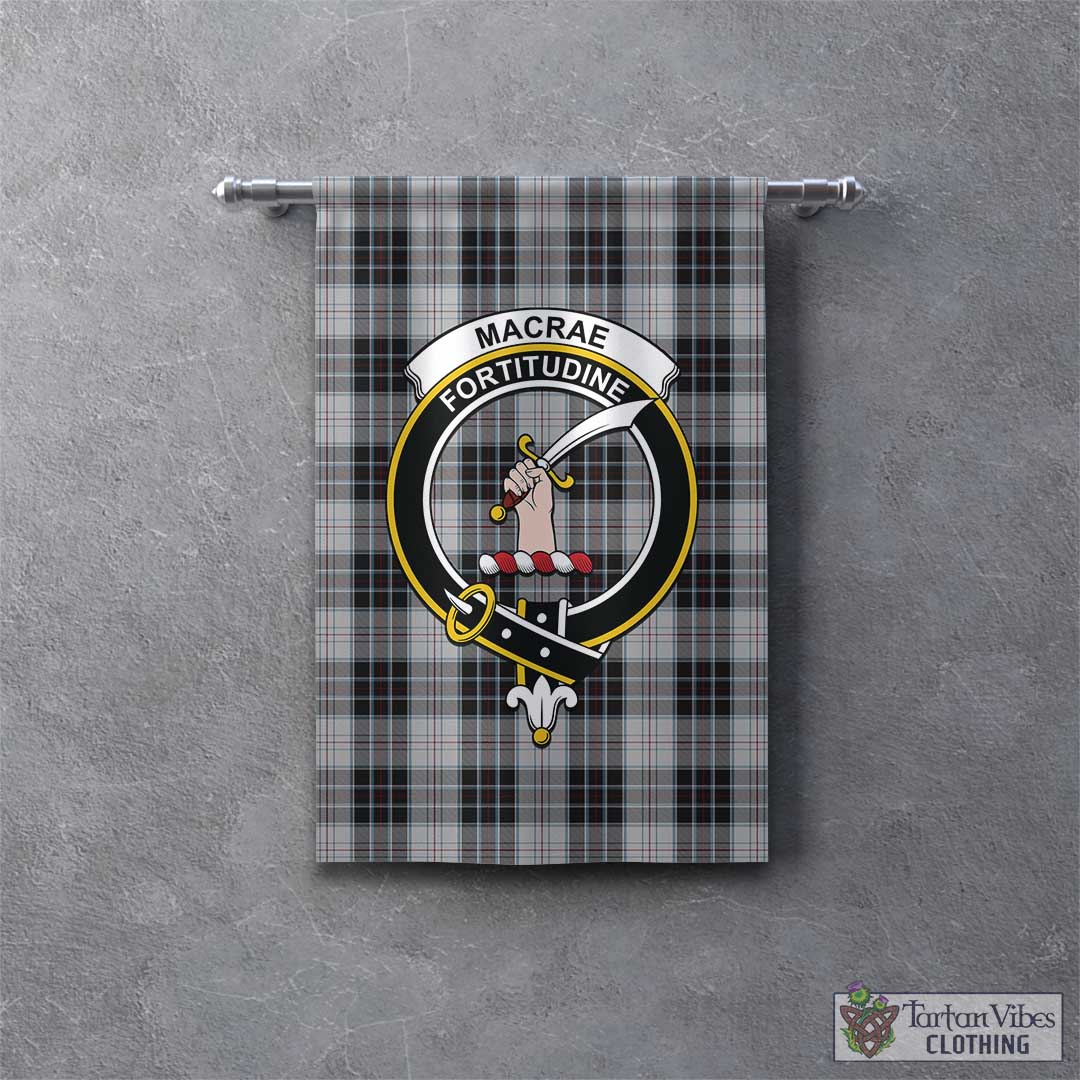 Tartan Vibes Clothing MacRae Dress Tartan Gonfalon, Tartan Banner with Family Crest