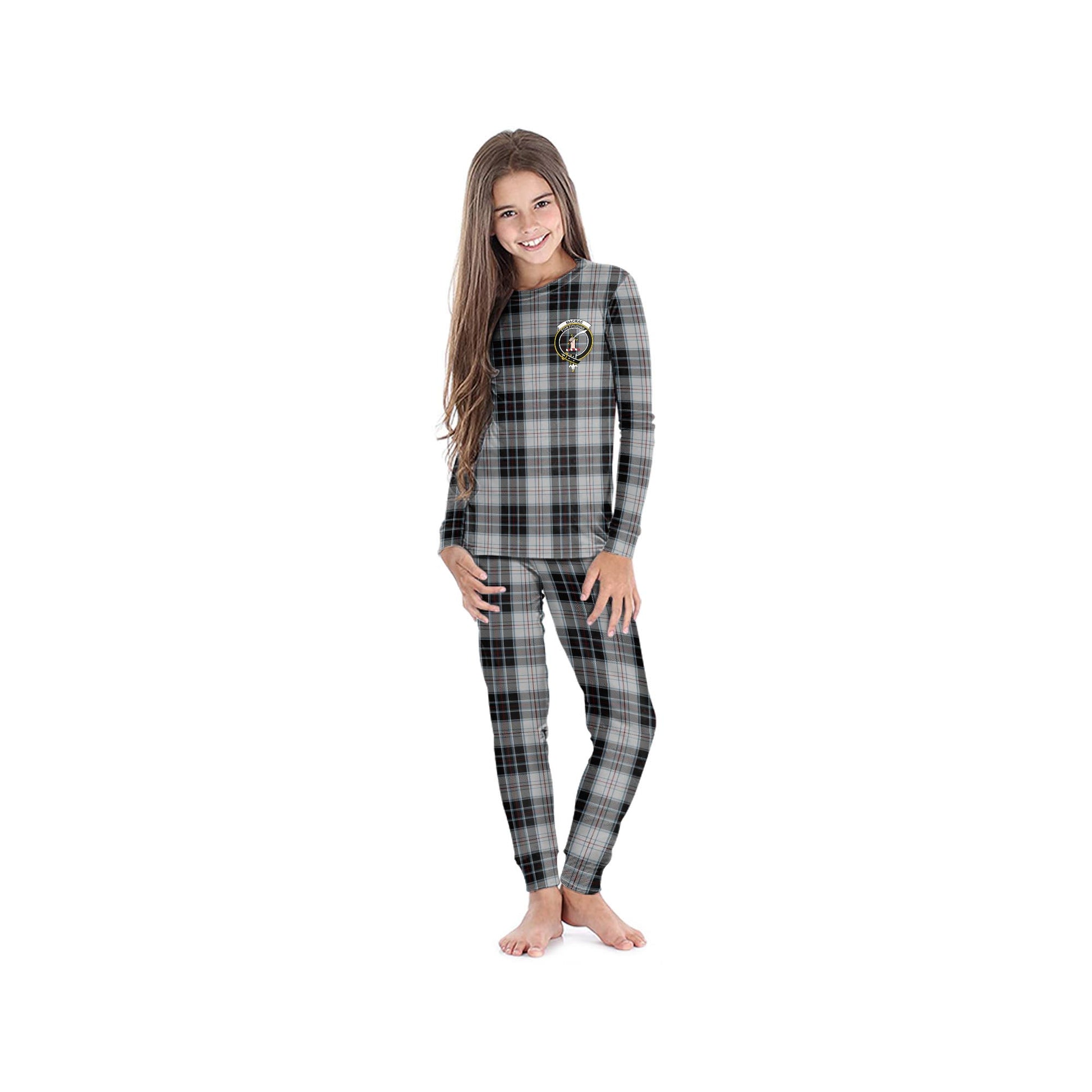 MacRae Dress Tartan Pajamas Family Set with Family Crest - Tartanvibesclothing