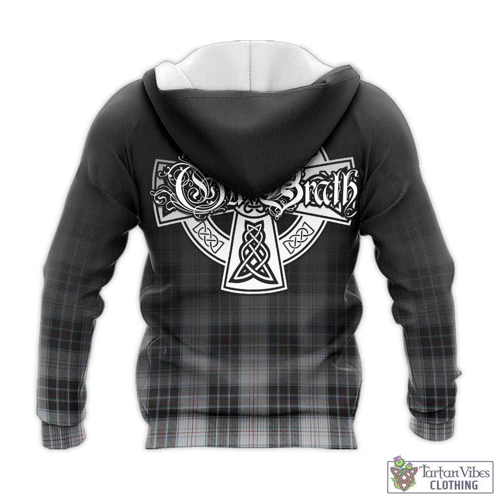 Tartan Vibes Clothing MacRae Dress Tartan Knitted Hoodie Featuring Alba Gu Brath Family Crest Celtic Inspired