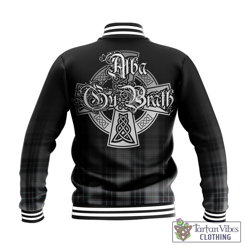 Tartan Vibes Clothing MacRae Dress Tartan Baseball Jacket Featuring Alba Gu Brath Family Crest Celtic Inspired