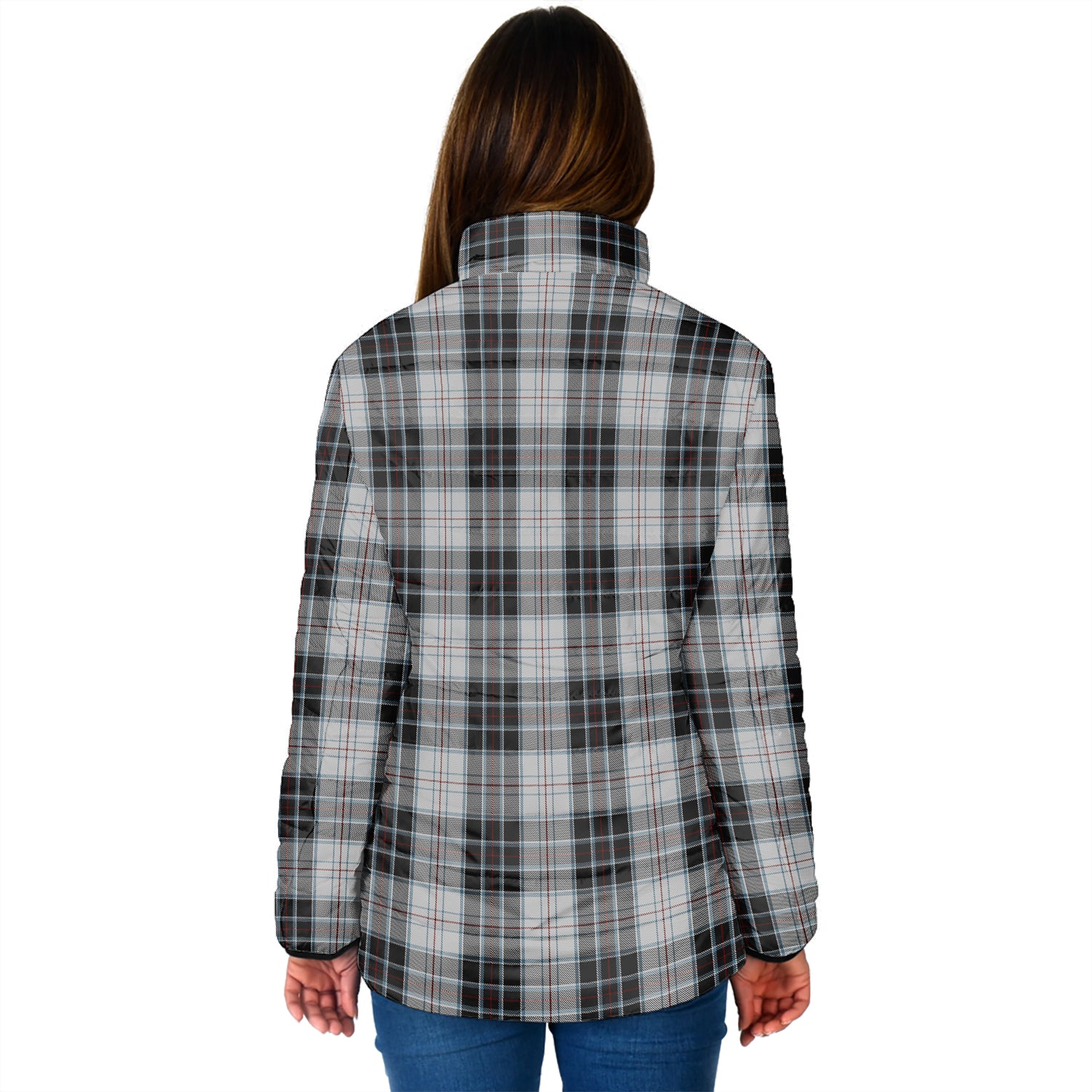 MacRae Dress Tartan Padded Jacket with Family Crest - Tartan Vibes Clothing