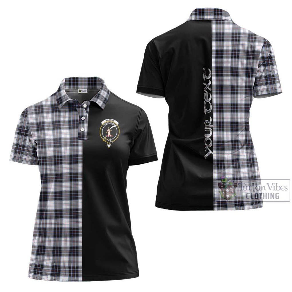 MacRae Dress Modern Tartan Women's Polo Shirt with Family Crest and Half Of Me Style Women - Tartanvibesclothing Shop