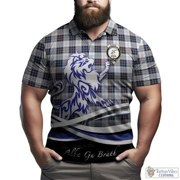 MacRae Dress Modern Tartan Polo Shirt with Alba Gu Brath Regal Lion Emblem