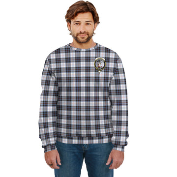 MacRae Dress Modern Tartan Sweatshirt with Family Crest