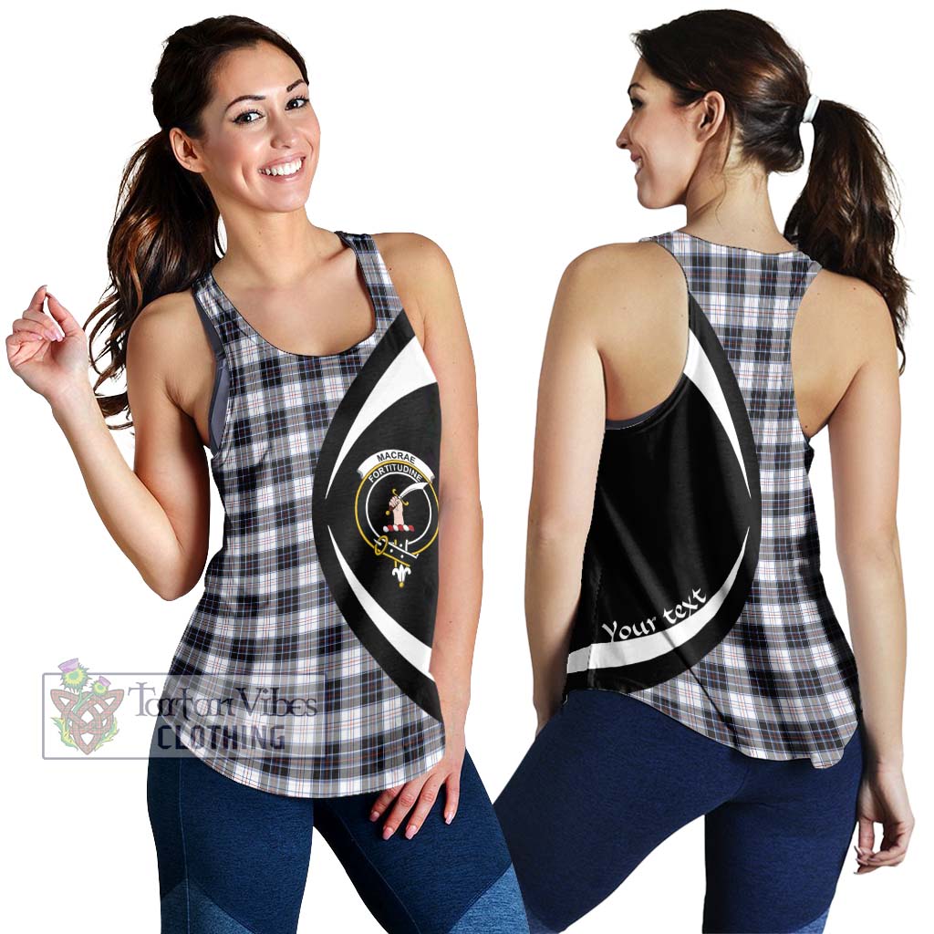 MacRae Dress Modern Tartan Women's Racerback Tanks with Family Crest Circle Style 4XL - Tartan Vibes Clothing