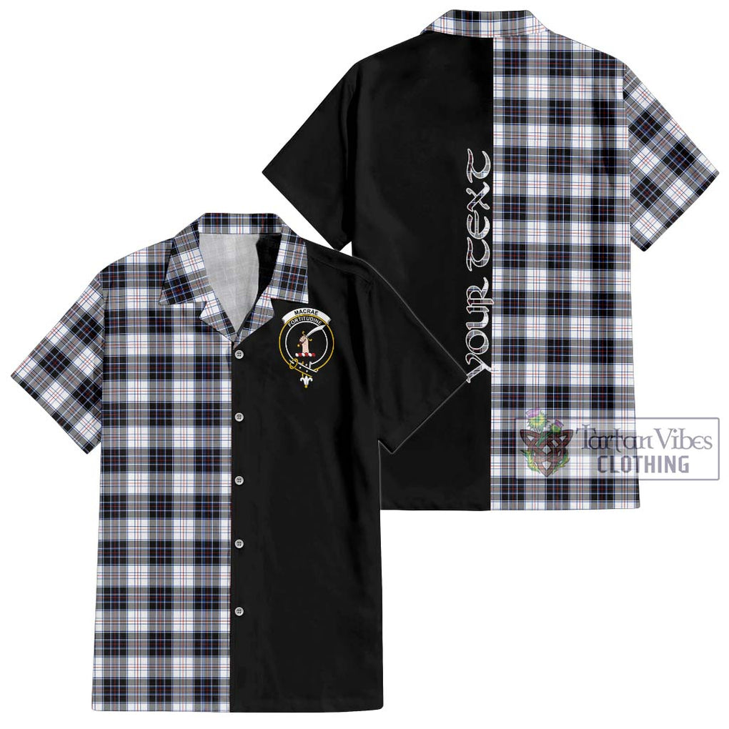 MacRae Dress Modern Tartan Short Sleeve Button Shirt with Family Crest and Half Of Me Style Kid - Tartanvibesclothing Shop