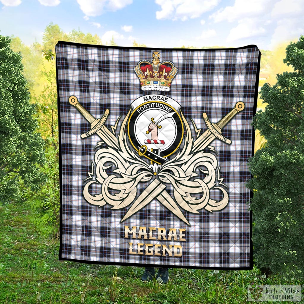 Tartan Vibes Clothing MacRae Dress Modern Tartan Quilt with Clan Crest and the Golden Sword of Courageous Legacy