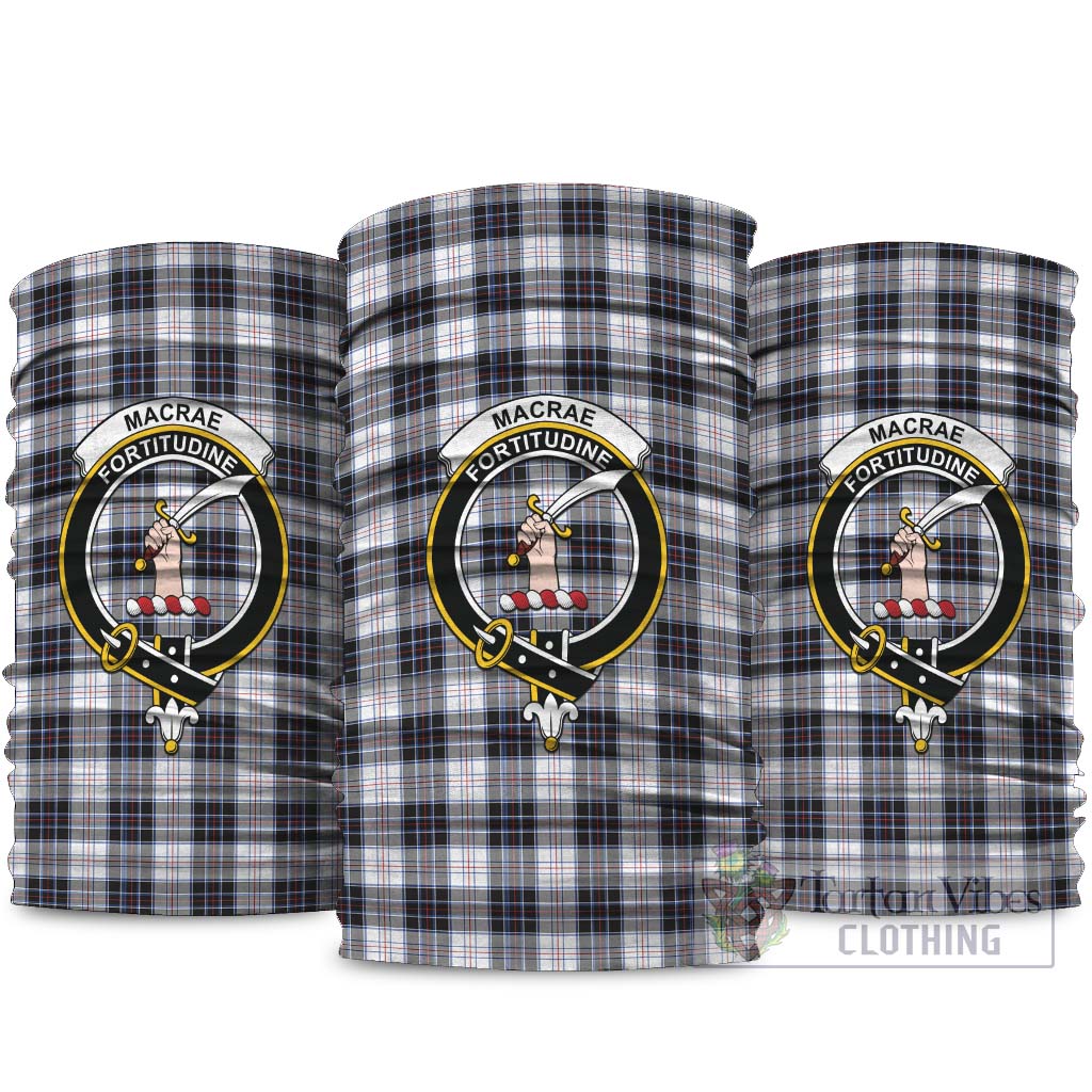 MacRae Dress Modern Tartan Neck Gaiters, Tartan Bandanas, Tartan Head Band with Family Crest