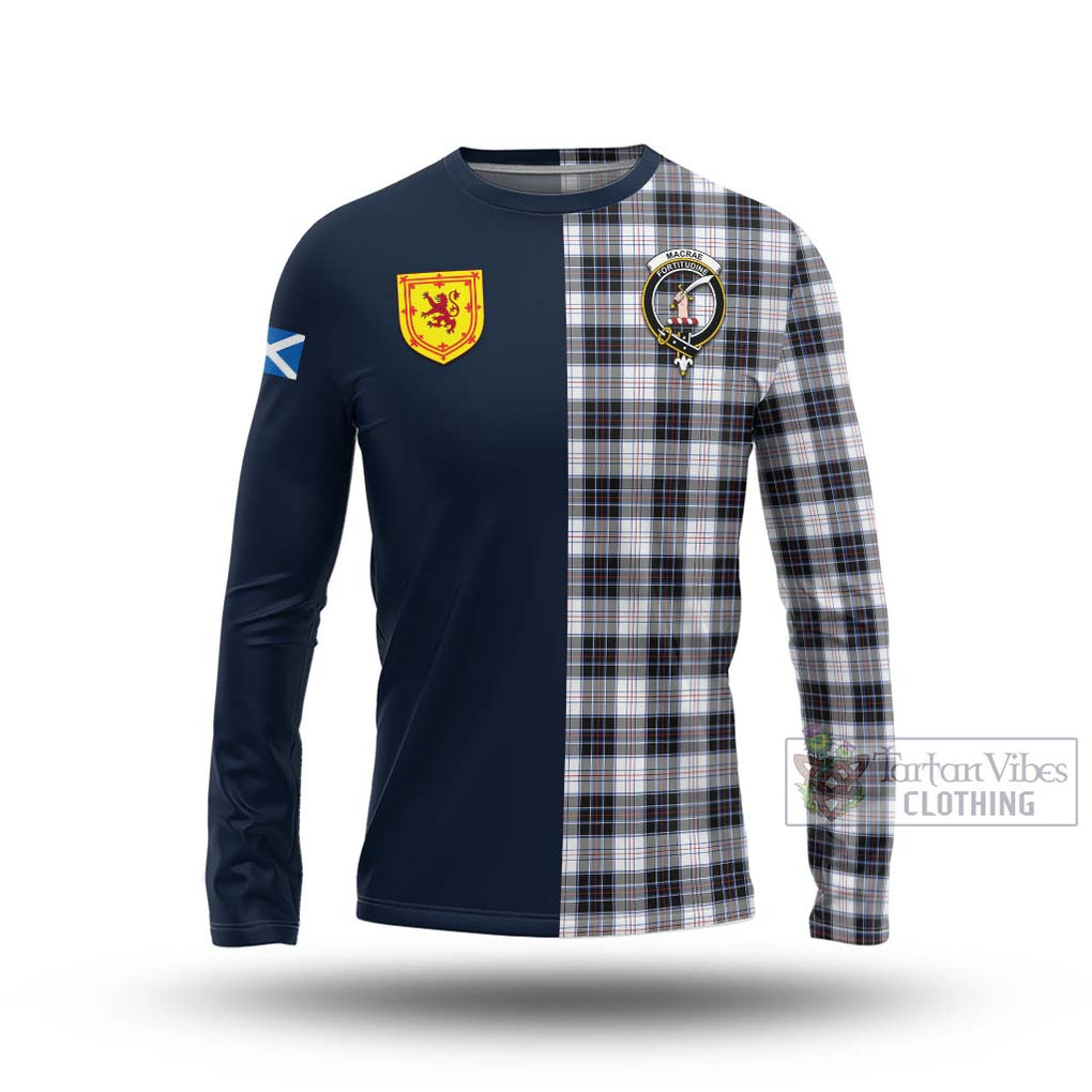 Tartan Vibes Clothing MacRae Dress Modern Tartan Long Sleeve T-Shirt with Scottish Lion Royal Arm Half Style