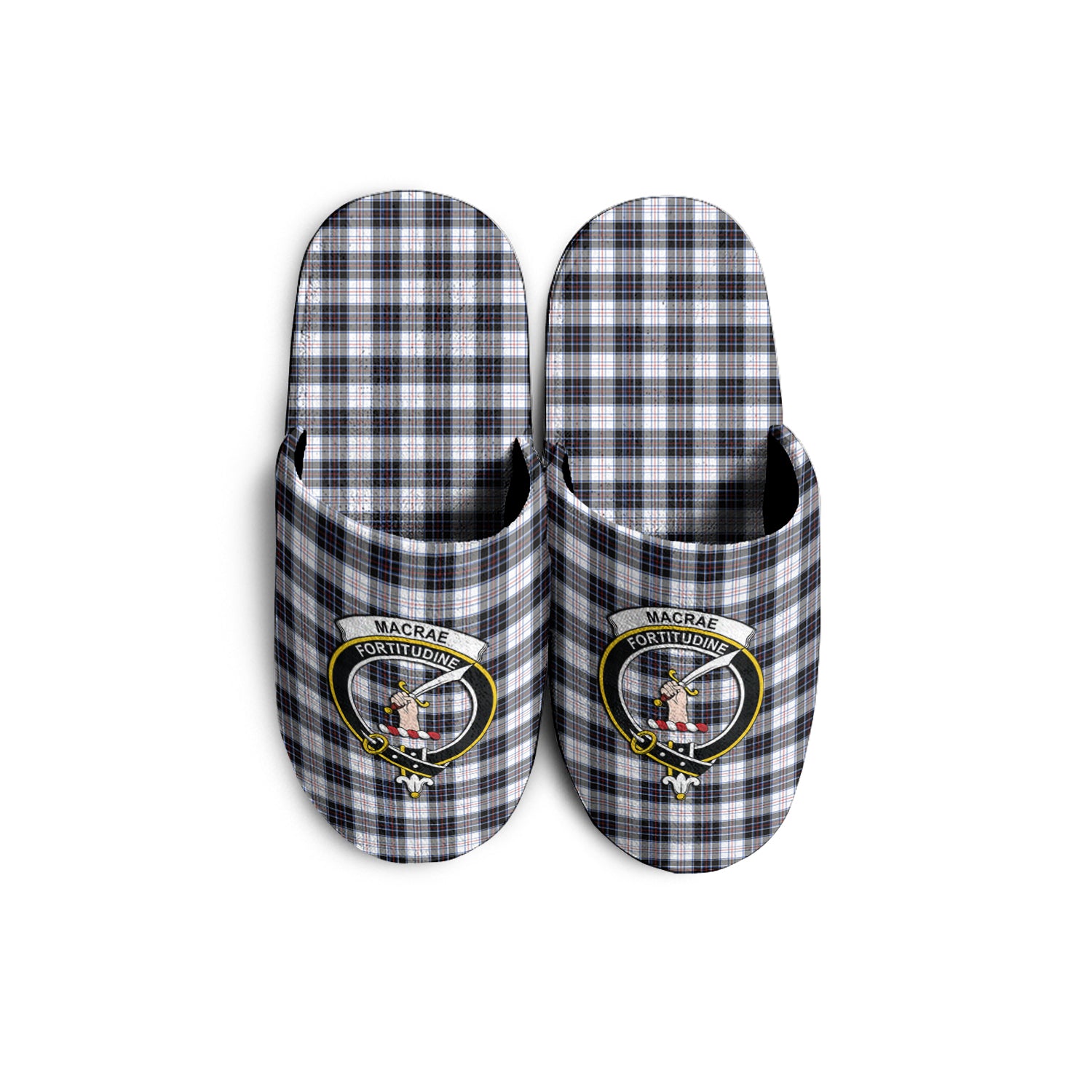 MacRae Dress Modern Tartan Home Slippers with Family Crest - Tartanvibesclothing