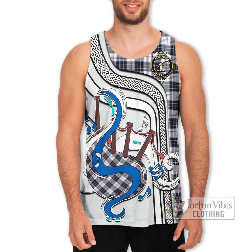 MacRae Dress Modern Tartan Men's Tank Top with Epic Bagpipe Style Men - Tartanvibesclothing Shop