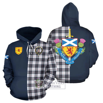 MacRae Dress Modern Tartan Hoodie Alba with Scottish Lion Royal Arm Half Style