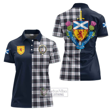 MacRae Dress Modern Tartan Women's Polo Shirt Alba with Scottish Lion Royal Arm Half Style