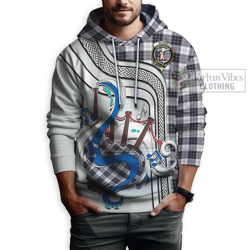 MacRae Dress Modern Tartan Hoodie with Epic Bagpipe Style Zip Hoodie - Tartanvibesclothing Shop