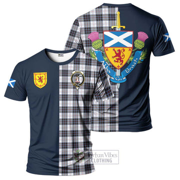 MacRae Dress Modern Tartan T-Shirt Alba with Scottish Lion Royal Arm Half Style