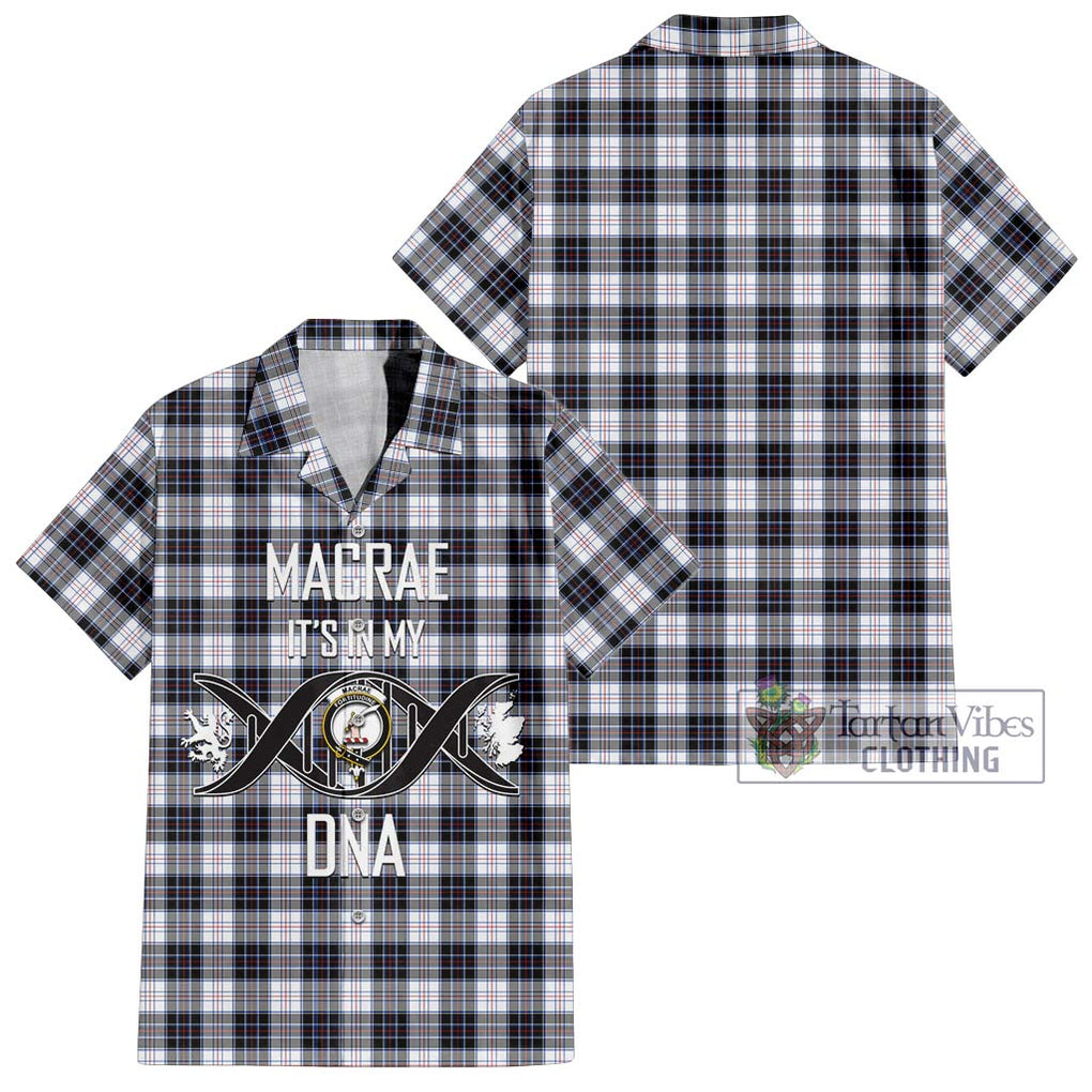 MacRae Dress Modern Tartan Short Sleeve Button Shirt with Family Crest DNA In Me Style Kid - Tartanvibesclothing Shop