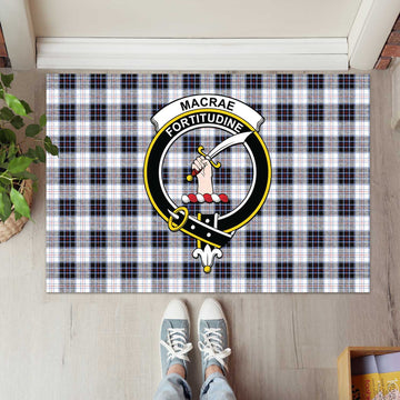 MacRae Dress Modern Tartan Door Mat with Family Crest