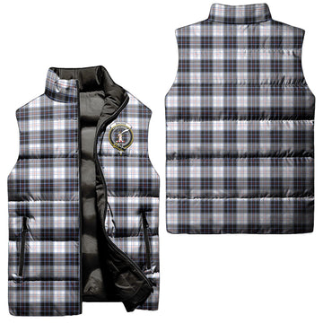 MacRae Dress Modern Tartan Sleeveless Puffer Jacket with Family Crest