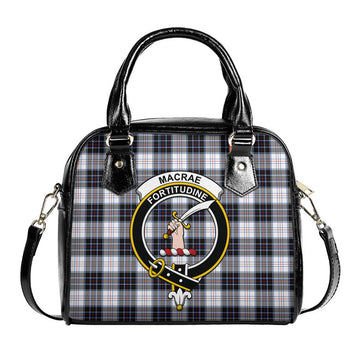 MacRae Dress Modern Tartan Shoulder Handbags with Family Crest