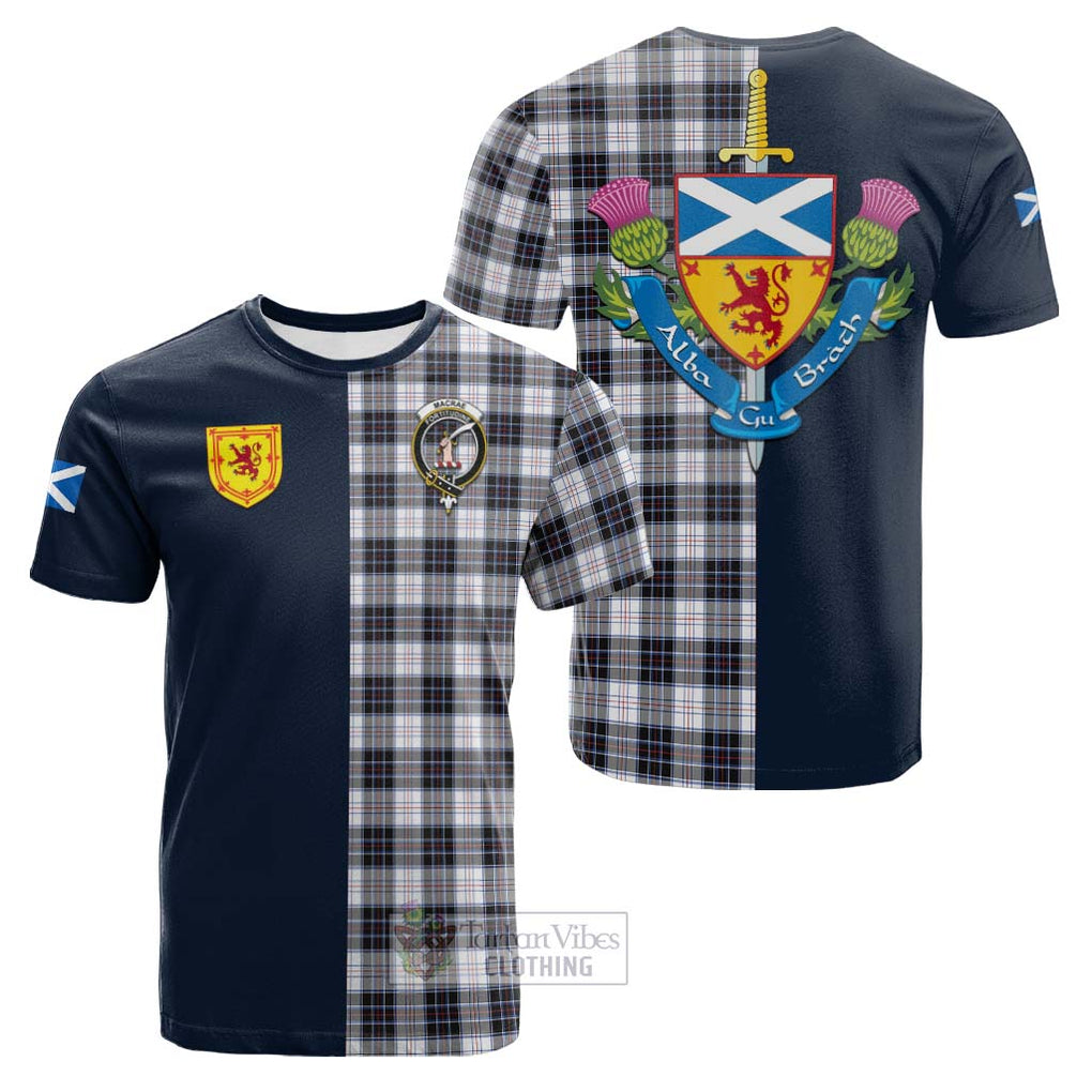 Tartan Vibes Clothing MacRae Dress Modern Tartan Cotton T-shirt with Scottish Lion Royal Arm Half Style