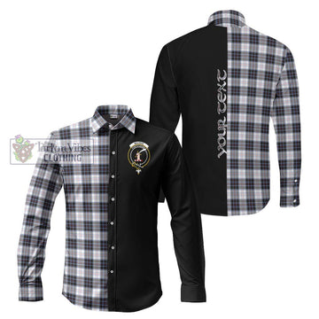 MacRae Dress Modern Tartan Long Sleeve Button Shirt with Family Crest and Half Of Me Style