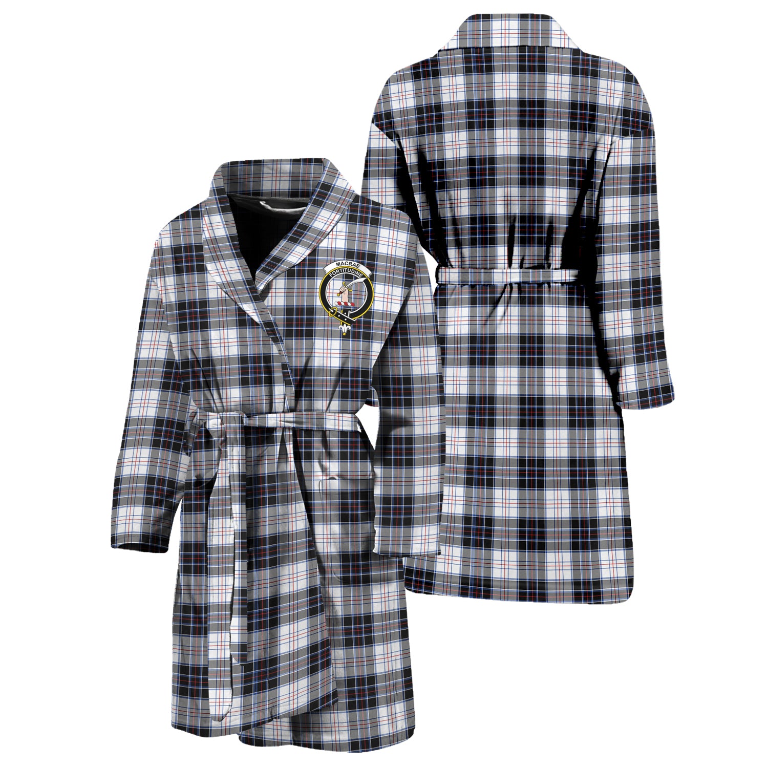 MacRae Dress Modern Tartan Bathrobe with Family Crest Unisex S - Tartan Vibes Clothing