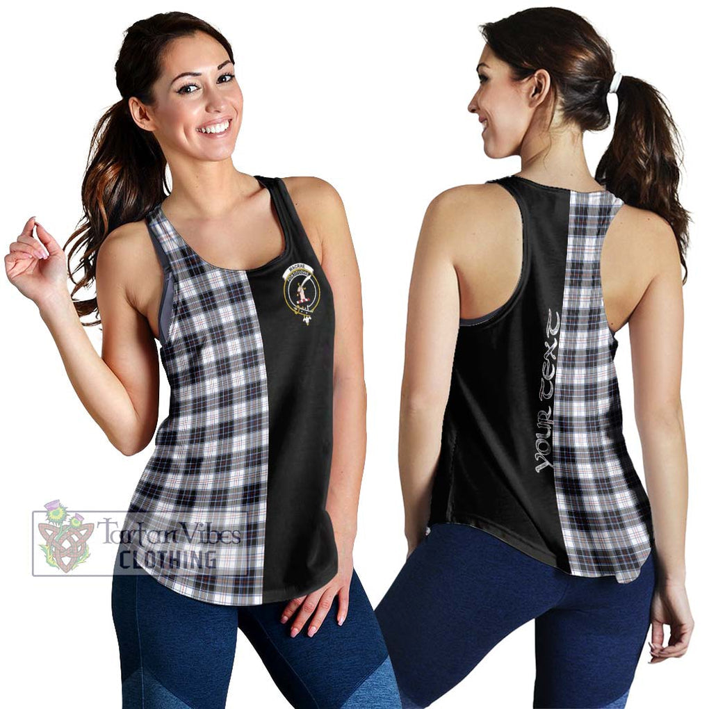 MacRae Dress Modern Tartan Women's Racerback Tanks with Family Crest and Half Of Me Style 4XL - Tartanvibesclothing Shop