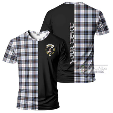 MacRae Dress Modern Tartan T-Shirt with Family Crest and Half Of Me Style