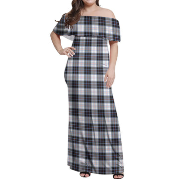 MacRae Dress Modern Tartan Off Shoulder Long Dress