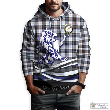 MacRae Dress Modern Tartan Hoodie with Alba Gu Brath Regal Lion Emblem