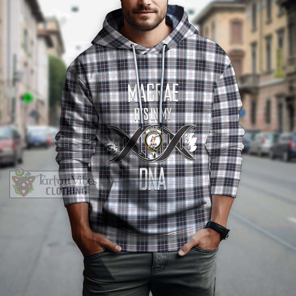 MacRae Dress Modern Tartan Hoodie with Family Crest DNA In Me Style Pullover Hoodie - Tartanvibesclothing Shop