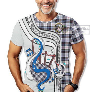 MacRae Dress Modern Tartan T-Shirt with Epic Bagpipe Style