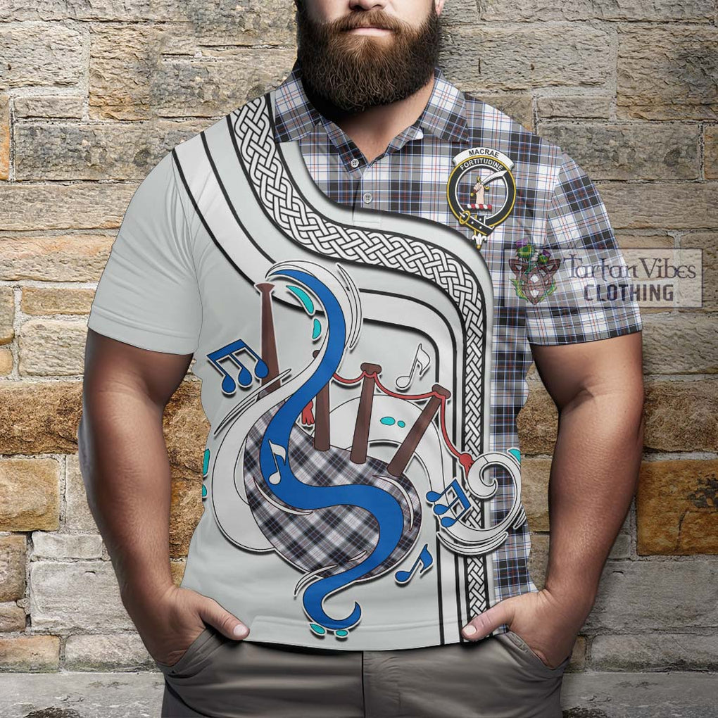 Tartan Vibes Clothing MacRae Dress Modern Tartan Polo Shirt with Epic Bagpipe Style