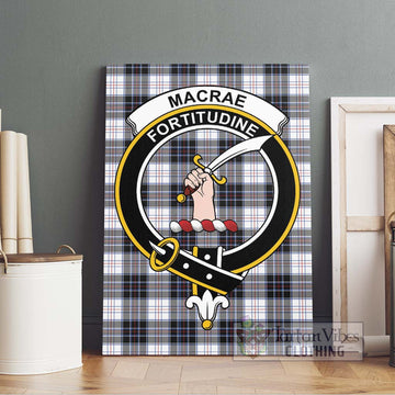 MacRae Dress Modern Tartan Canvas Print Wall Art with Family Crest