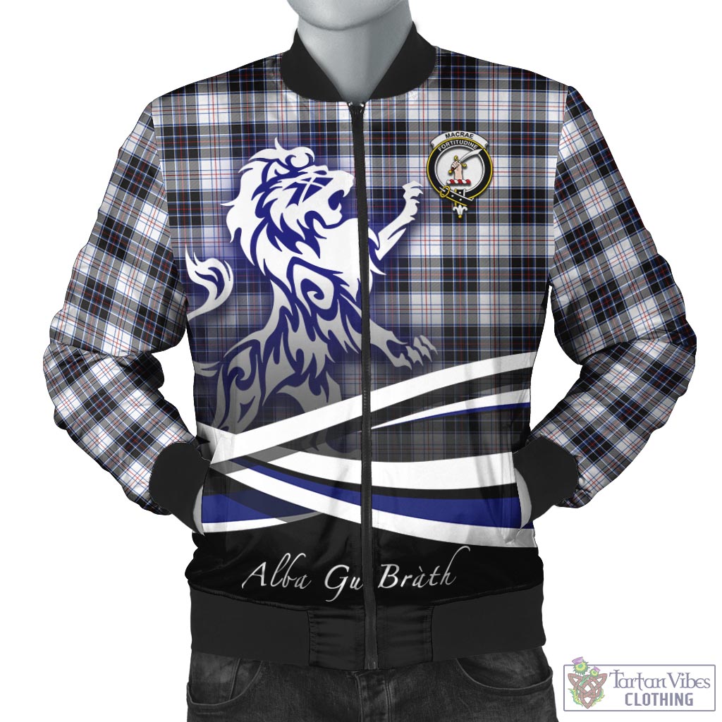 Tartan Vibes Clothing MacRae Dress Modern Tartan Bomber Jacket with Alba Gu Brath Regal Lion Emblem