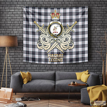 MacRae Dress Modern Tartan Tapestry with Clan Crest and the Golden Sword of Courageous Legacy