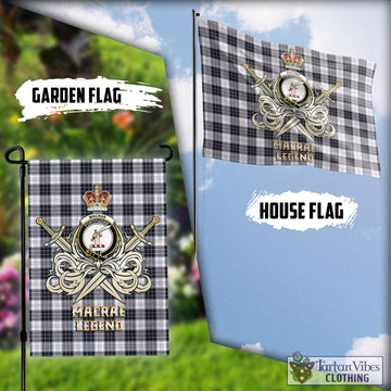 MacRae Dress Modern Tartan Flag with Clan Crest and the Golden Sword of Courageous Legacy