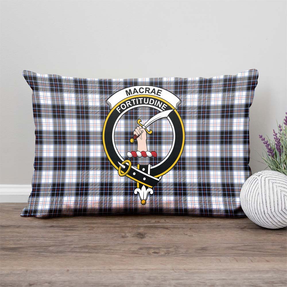 MacRae Dress Modern Tartan Pillow Cover with Family Crest Rectangle Pillow Cover - Tartanvibesclothing