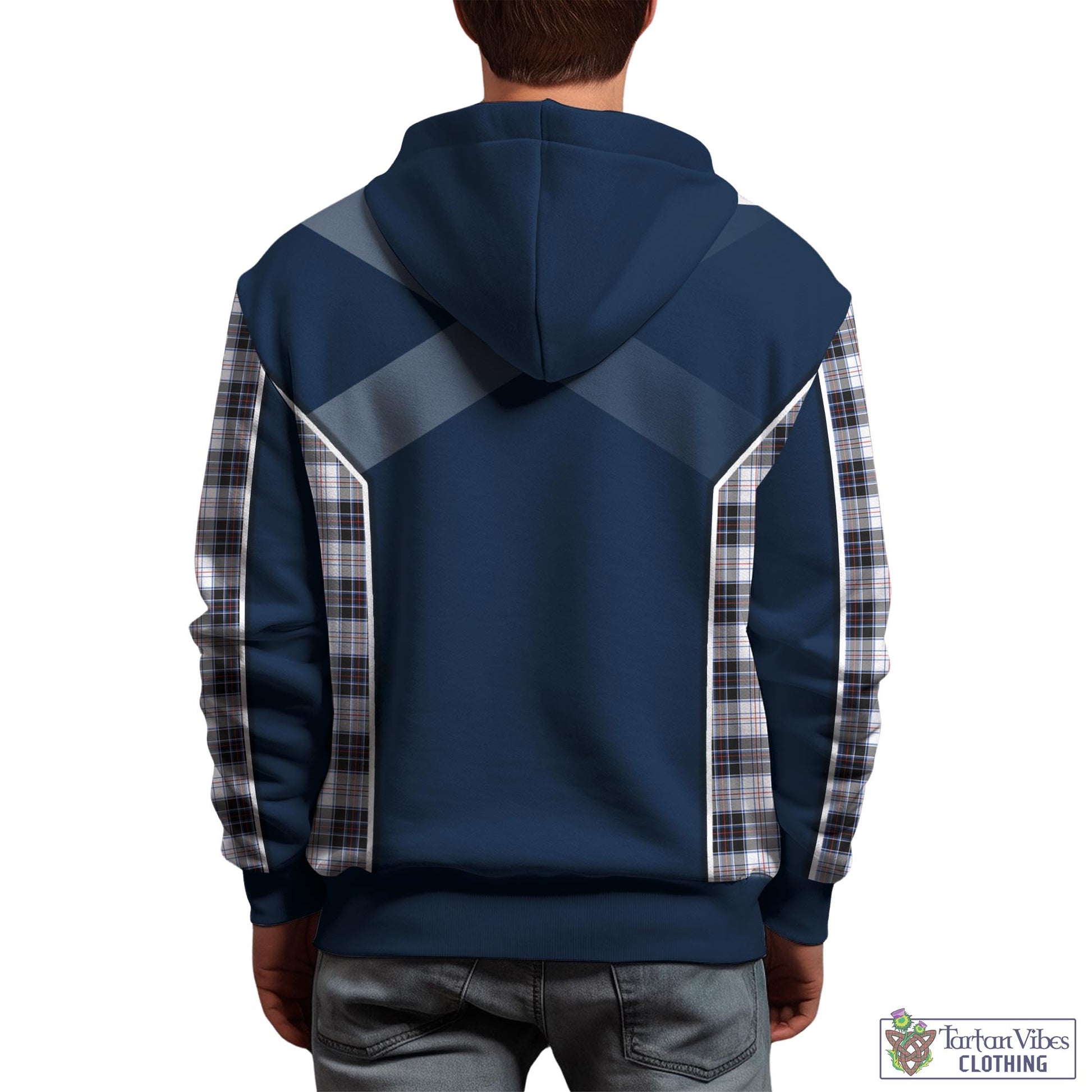 Tartan Vibes Clothing MacRae Dress Modern Tartan Hoodie with Family Crest and Scottish Thistle Vibes Sport Style