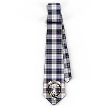 MacRae Dress Modern Tartan Classic Necktie with Family Crest