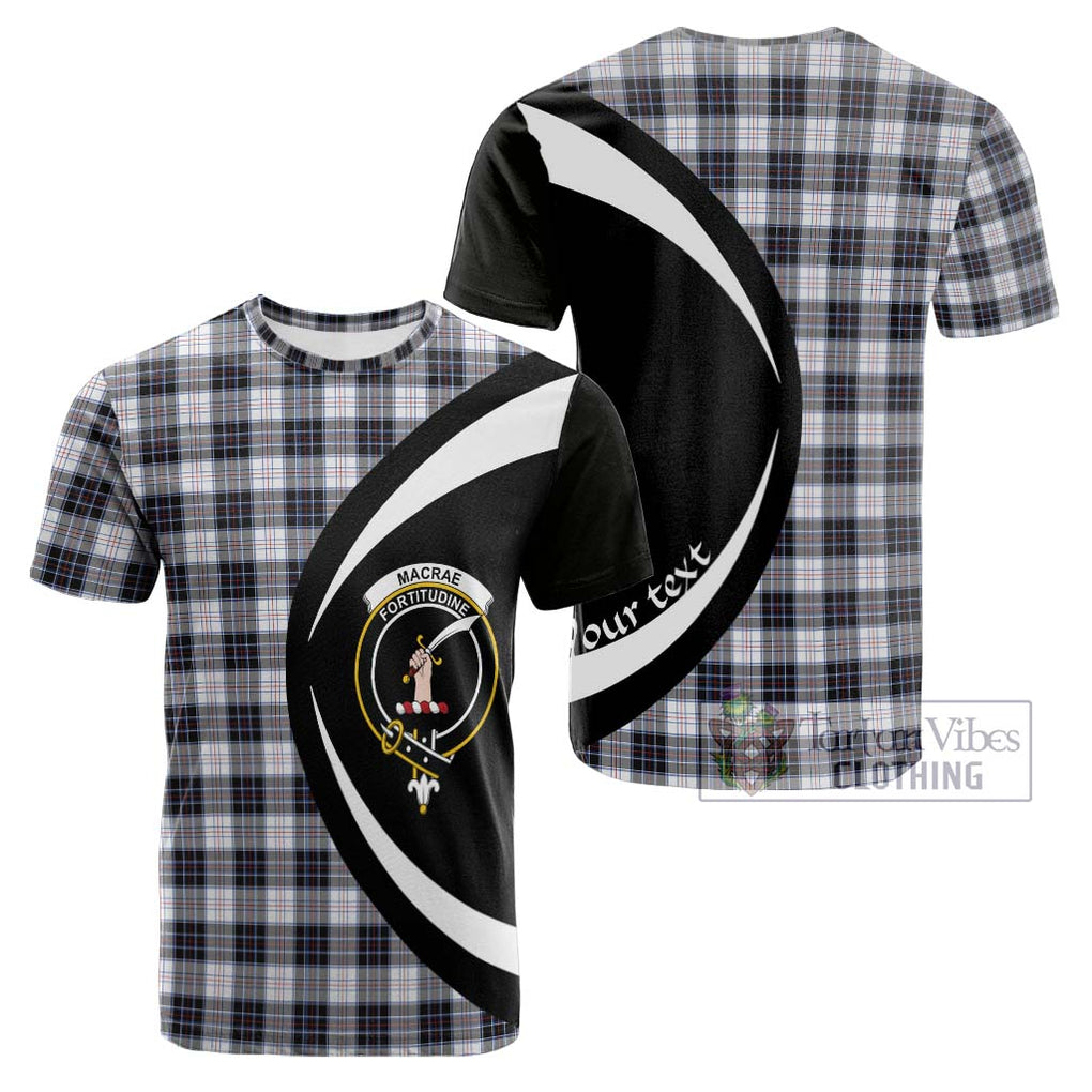 Tartan Vibes Clothing MacRae Dress Modern Tartan Cotton T-shirt with Family Crest Circle Style