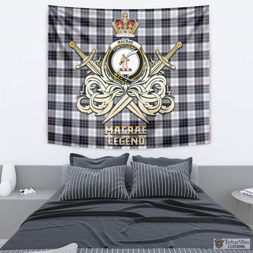 MacRae Dress Modern Tartan Tapestry with Clan Crest and the Golden Sword of Courageous Legacy