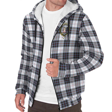 MacRae Dress Modern Tartan Sherpa Hoodie with Family Crest