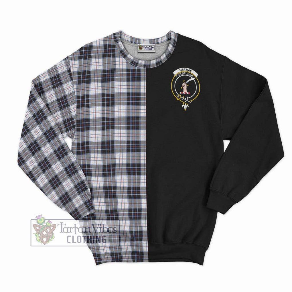 MacRae Dress Modern Tartan Sweatshirt with Family Crest and Half Of Me Style - Tartanvibesclothing Shop