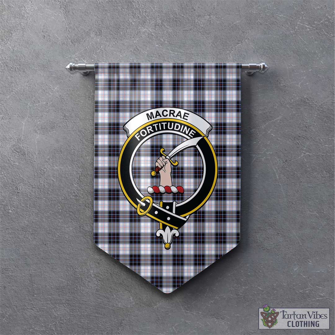 Tartan Vibes Clothing MacRae Dress Modern Tartan Gonfalon, Tartan Banner with Family Crest