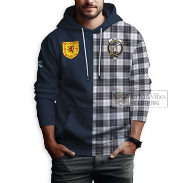 MacRae Dress Modern Tartan Hoodie Alba with Scottish Lion Royal Arm Half Style